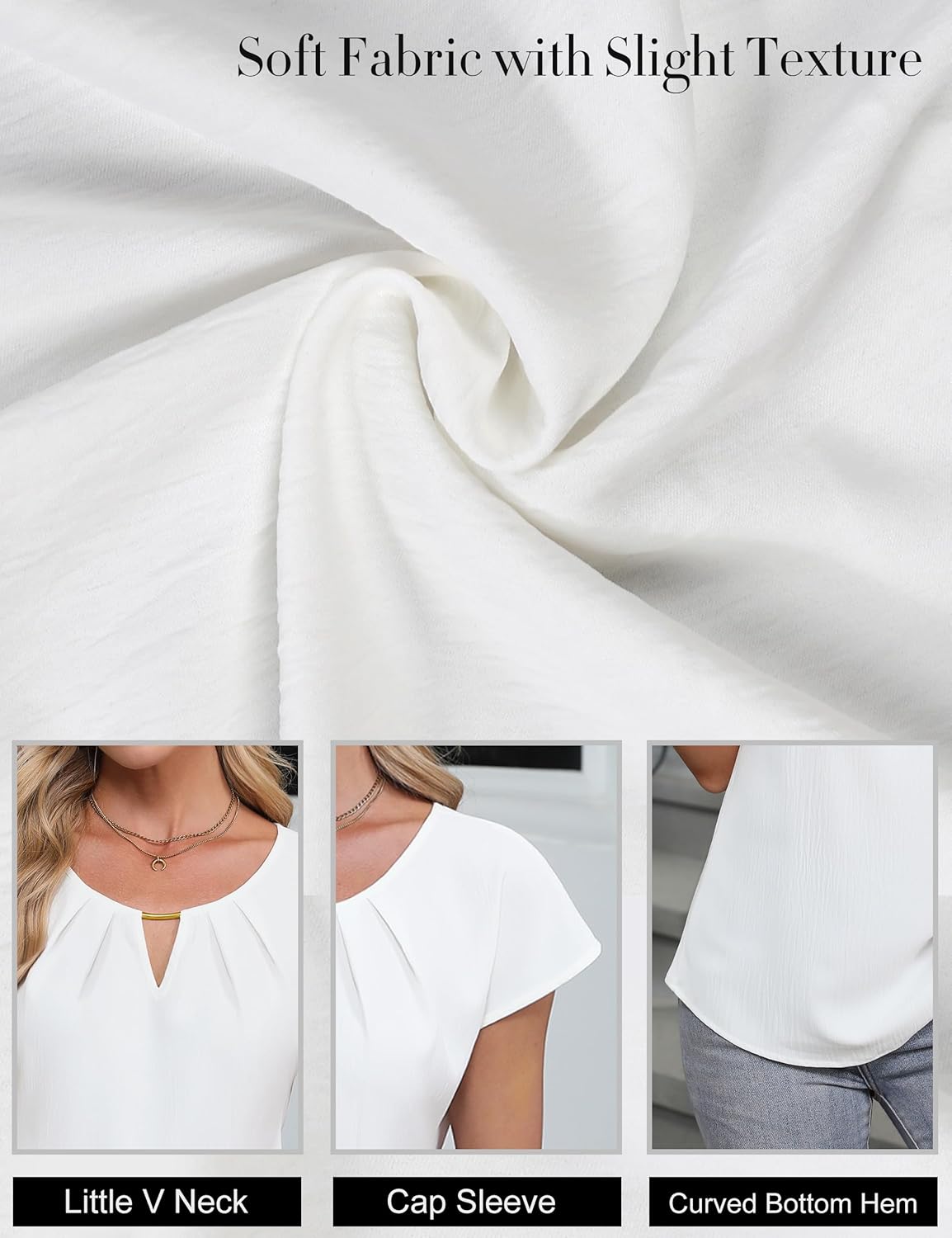 Blooming Jelly Womens Dressy Business Casual Tops Work Trendy Short Sleeve Shirts Summer Cute Pleated Blouses - Image 4