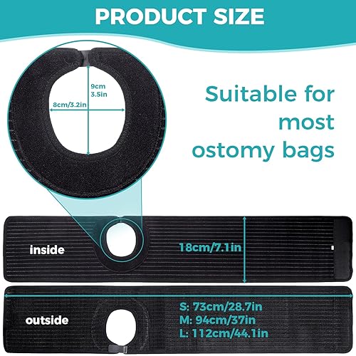 Miniatura 7 de Cinturón de ostomía ajustable, funda para bolsa de colostomía, con agujerosaberturas, utilizado para ileostomía, urostomía, ostomía abdominal,