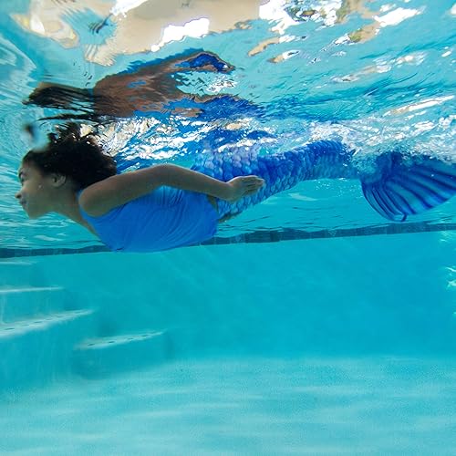 Miniatura 4 de Fin Fun - Cola de sirena de fantasía para niñas y niños, incluye aleta para nadar