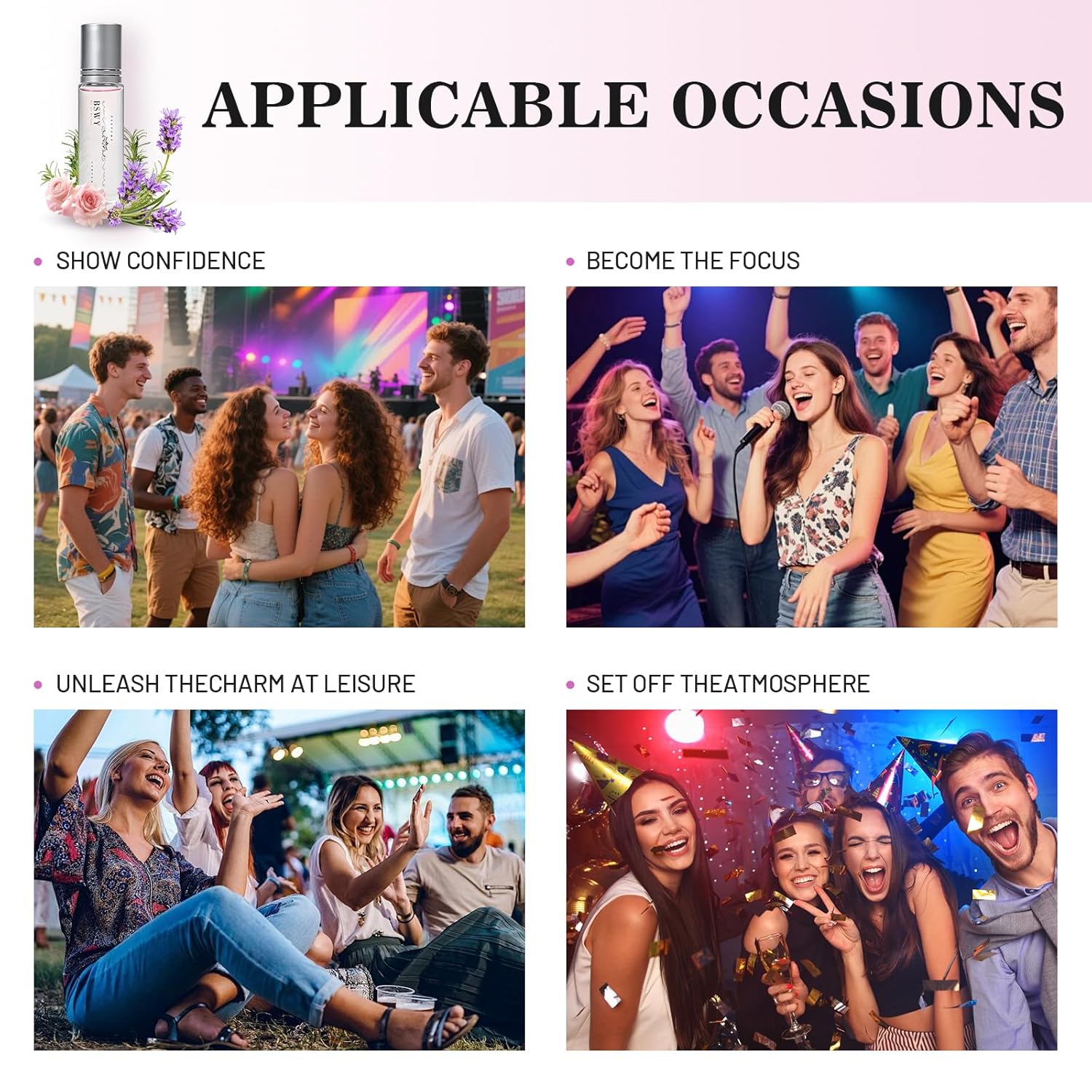 Rose Perfume for Women, Alcohol Free Perfume Oil Roll On- Natural Rose Aromatic Fragrance - Perfect for Everyone -10ml Roller - 2PCS - Image 5