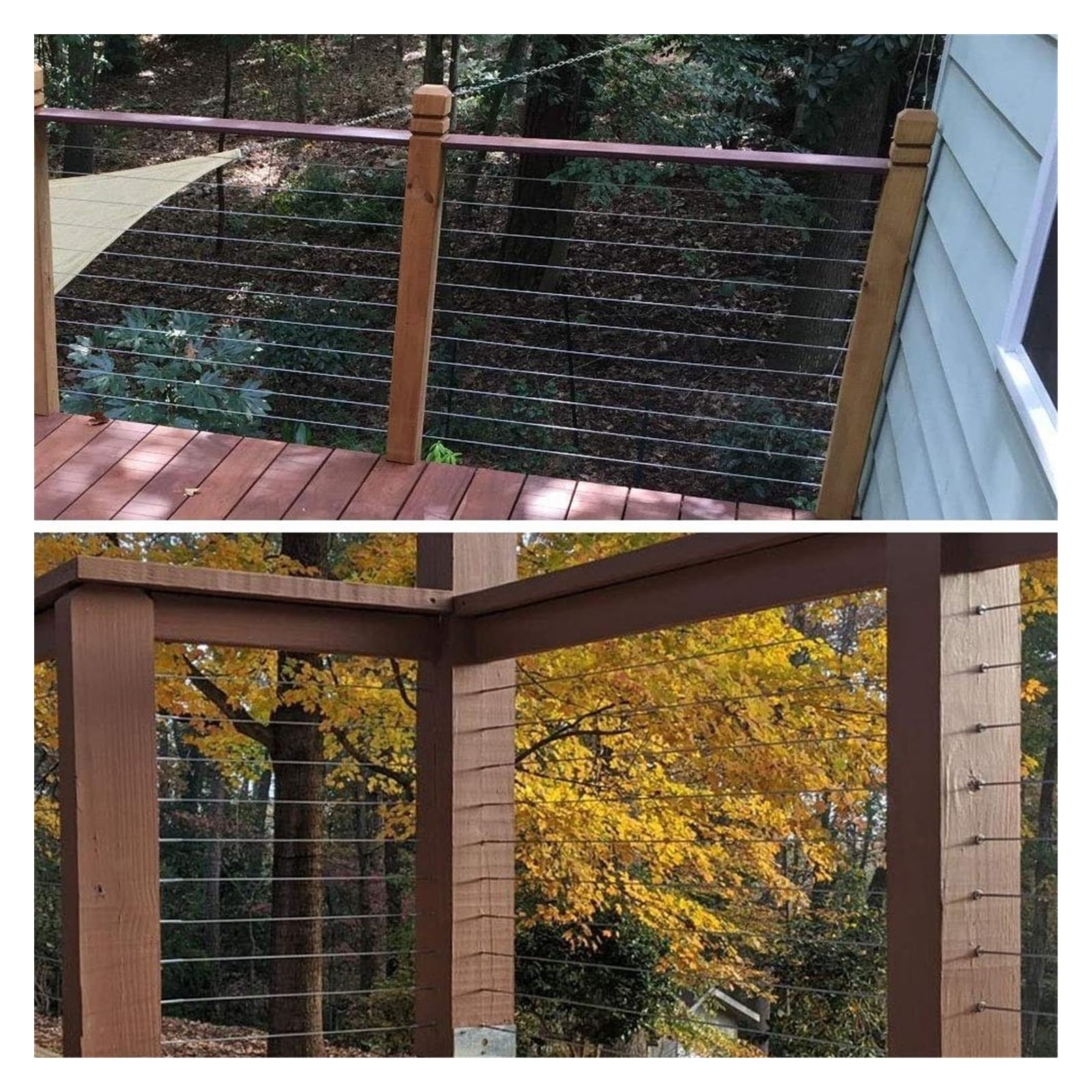 Edelstahl-Drahtseil 4 mm 7x7 Konstruktion Silber Verschiedene Größen for Terrassen- und Treppengeländer(20M/65.6Ft)