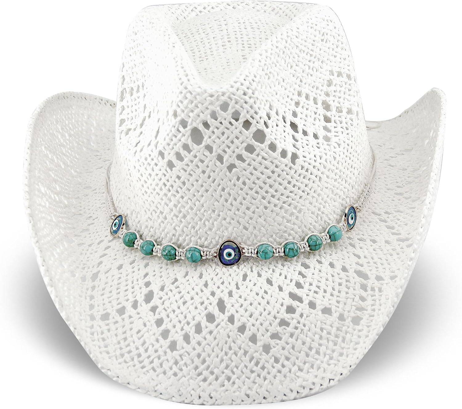 Women's Western Cowgirl Hat Men's Cowboy Hat Straw Cowboy Hat Woven Sun Hat Western HatUnique Two Decorative Bands