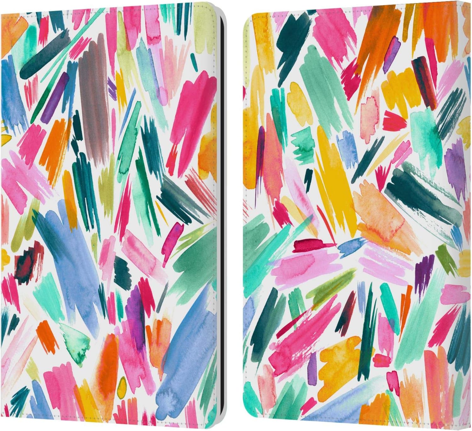 Head Case Designs Officially Licensed Ninola Ombre Stripes Pink Watercolor Prints Leather Wallet Case Compatible with Kindle Paperwhite 1/2 / 3