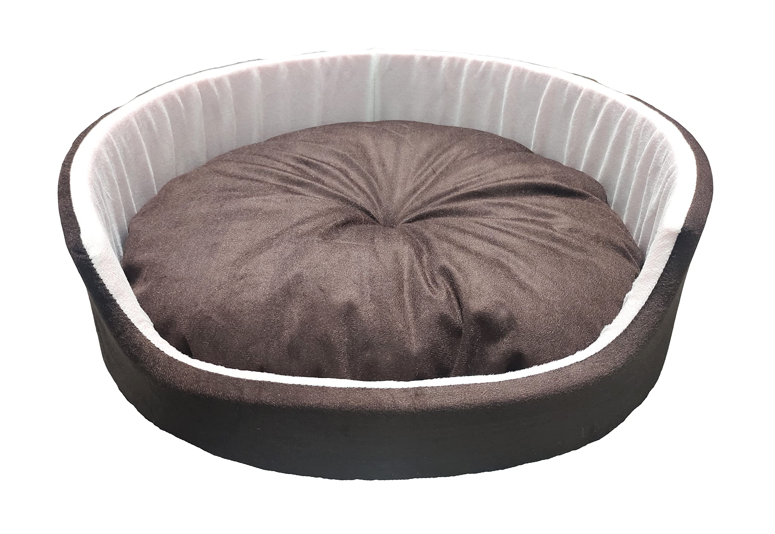 Pet Kart X-Large Size Dog and Cat Bed Round Shape Export Quality Ultrasoft Micro Fiber Filling for Extra Comfert Dual Color Cream-Brown Machine Washable Anti Skid Base Pet Bed (B09B1CSNFH) Amazon Price History, Amazon Price Tracker