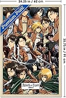 Vista 64 de Trends International Attack on Titan - Póster de pared, 22.375 x 34 pulgadas, póster y paquete de montaje