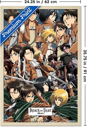 Miniatura 64 de Trends International Attack on Titan - Póster de pared, 22.375 x 34 pulgadas, póster y paquete de montaje