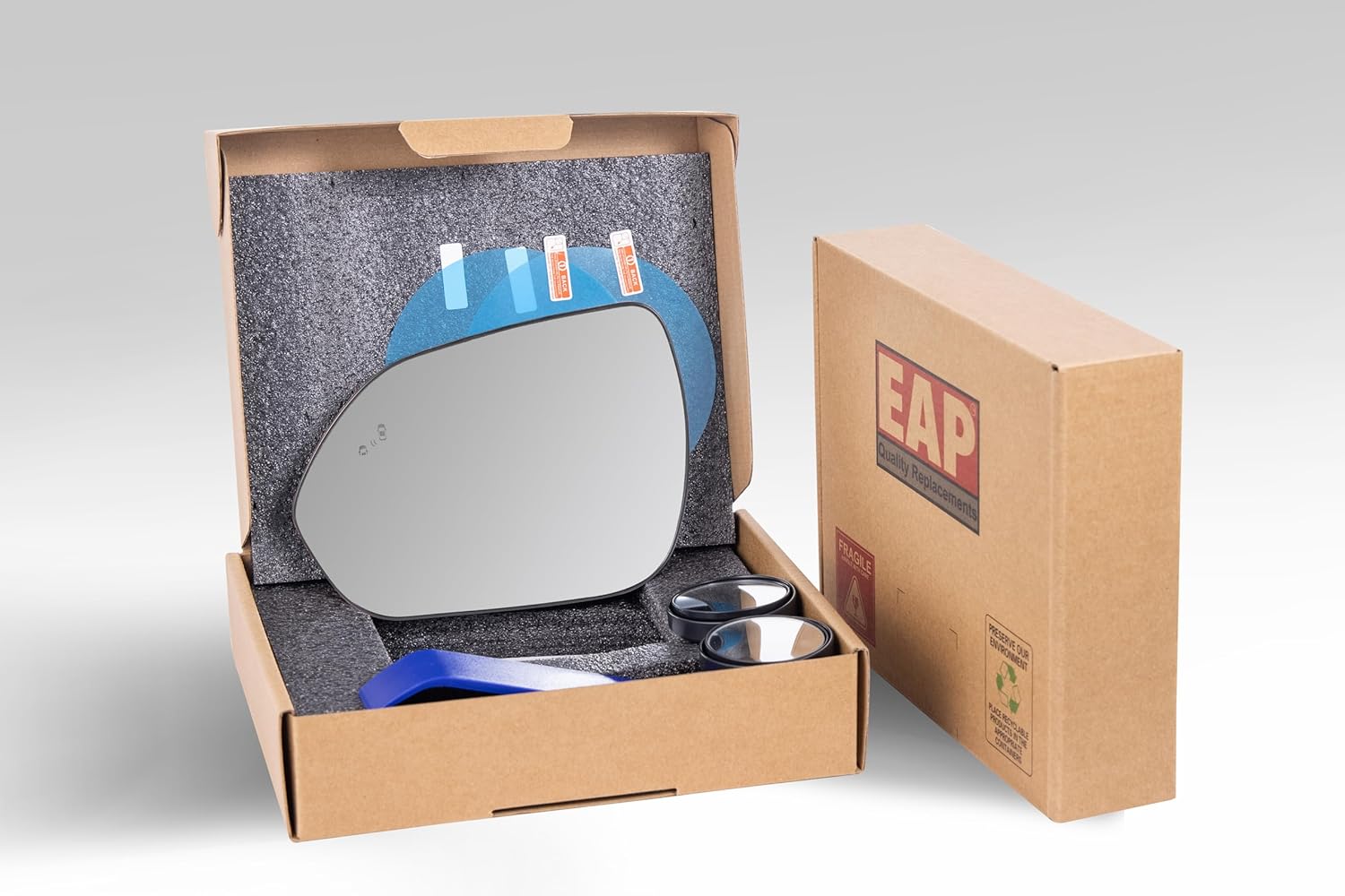 EAP Driver Side Mirror Glass Compatible with Kia Seltos 2021-2026, Heated, Blind Spot, 87611Q5310