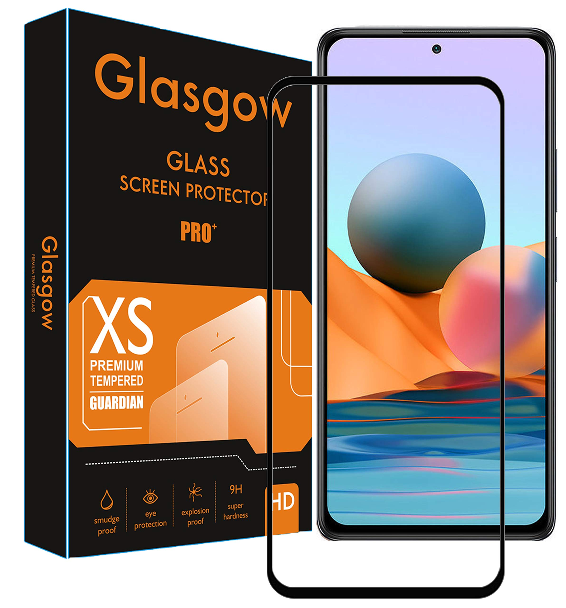 Glasgow |For Mi Redmi 10 Prime | Tempered Glass Screen Protector Guard | Full Glue Curved Tempered Glass | Bubble Free Installation | Gorilla - Black (B09FGXQG2P) Amazon Price History, Amazon Price Tracker