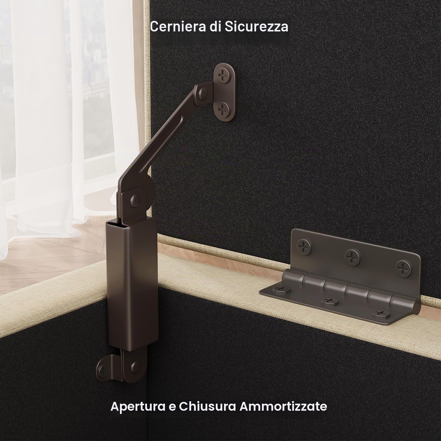 Panca Contenitore, 110cm Cassapanca Imbottita Effetto Lino, Panca Fondo Letto Imbottita per Camera da Letto, Ingresso e Soggiorno - Design Moderno e Struttura Stabile (Beige) | Panca effetto lino, con gambe in legno, per camera da letto, soggiorno, corrid