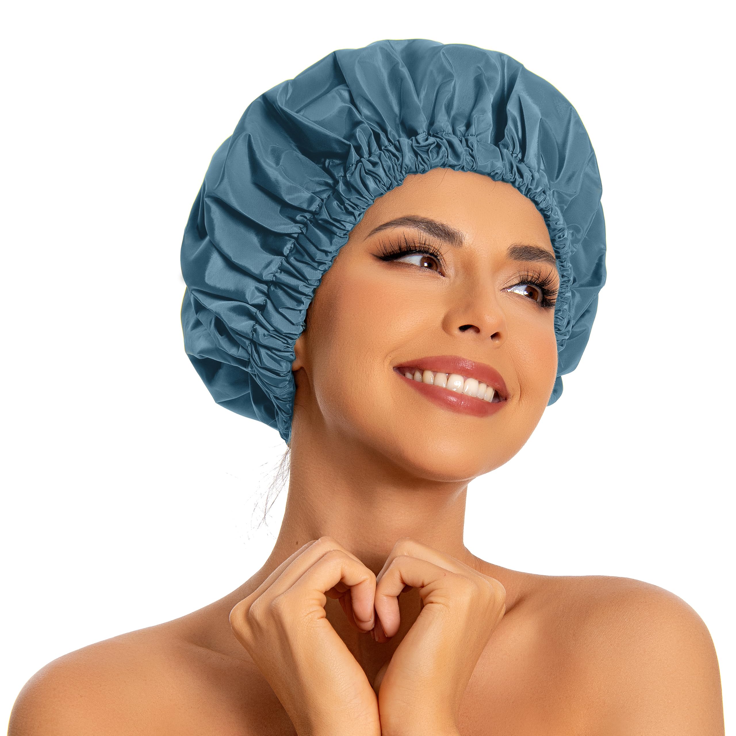 Reusable Shower Caps for Women - Waterproof & Dry Hair -19