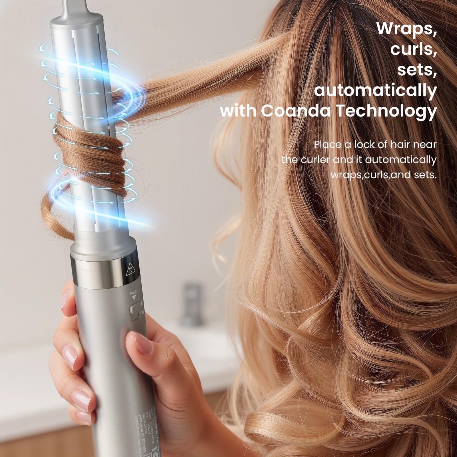 MESCOMB 5 in 1 Airstyler Hairstyler Hochgeschwindigkeit Rundbürstenföhn Auto-Wrap Lockenstab Schnelltrocknend Volumen Locken Glätten