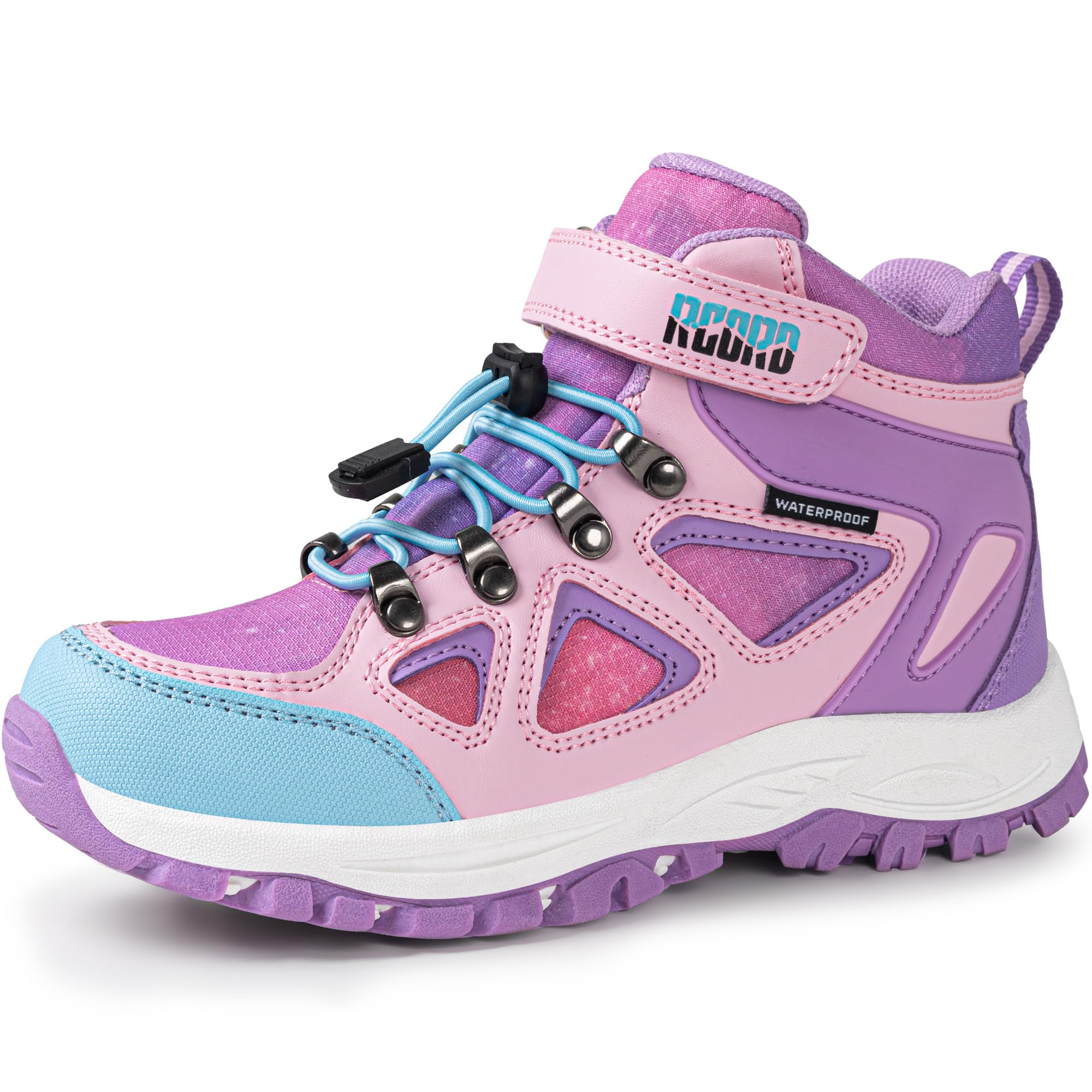 R CORD Kids Hiking Boots Waterproof Hiking Boots Girls Anti Collision Anti-Skid Athletic Outdoor Ankle Adventure Trekking Boots T-Purple 2 Little kid