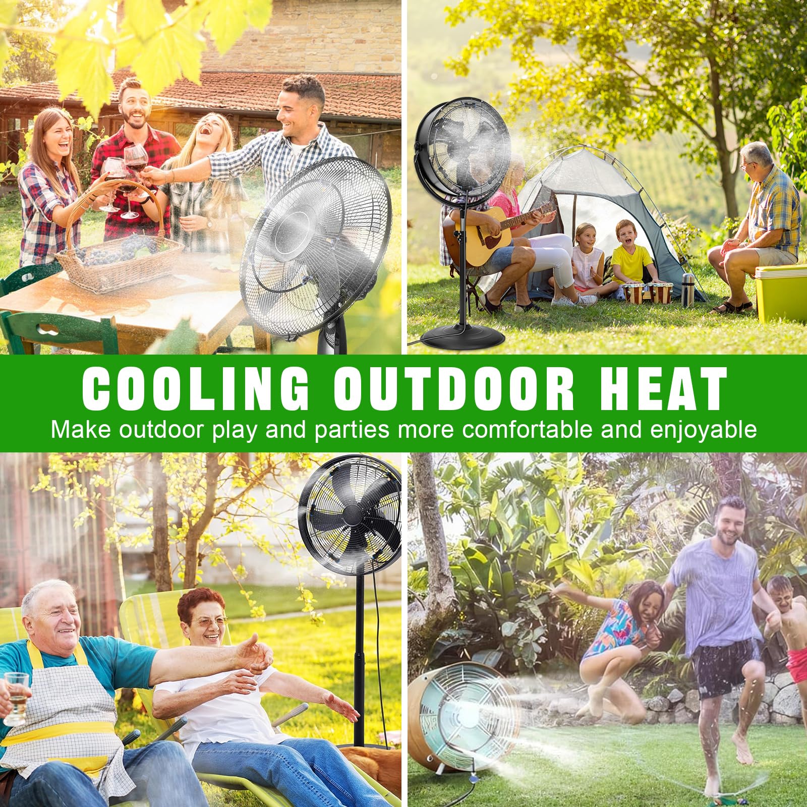 8M Sprühnebel Kühlung Bewässerungssystem,Outdoor Fan Misting System,Outdoor Misting System mit 8 Messing Nebeldüsen, Wasserzerstäuber für Terrasse, Garten, Rasen