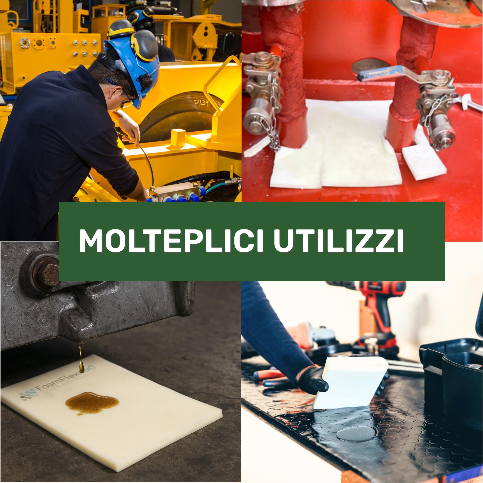 Spill Kit Small, con Spugne Oleoassorbenti e Idrorepellenti Riutilizzabili, Kit Completo per Sversamenti Olio e Liquidi Industriali, Capacità 350L