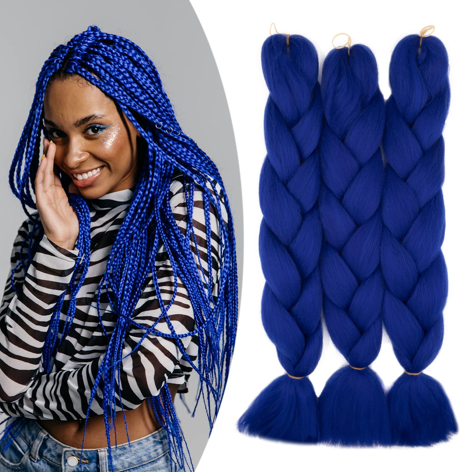 60cm Extensiones de Pelo Trenzas Africanas Castaño Oscuro Extensiones para Trenzas Africanas 1 pcs 100g Kanekalon Pelo para Trenzas Africanas Sintetico Extensiones de Trenzado Cabello Braiding — view 70