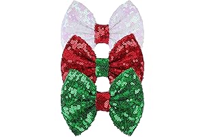 Christmas Bow Clips for Girls Sequins Large Bows Alligator Hair Clip for...