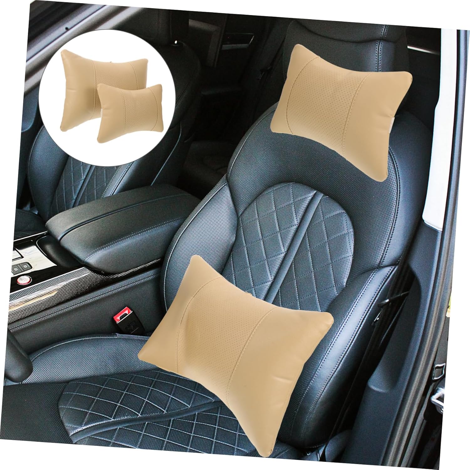 Unomor 1 Set Car Neck Pillow Comfortable Headrest Cushion for Driving Car Seat Support Breathable Design for All Seasons for Travel and Home Use