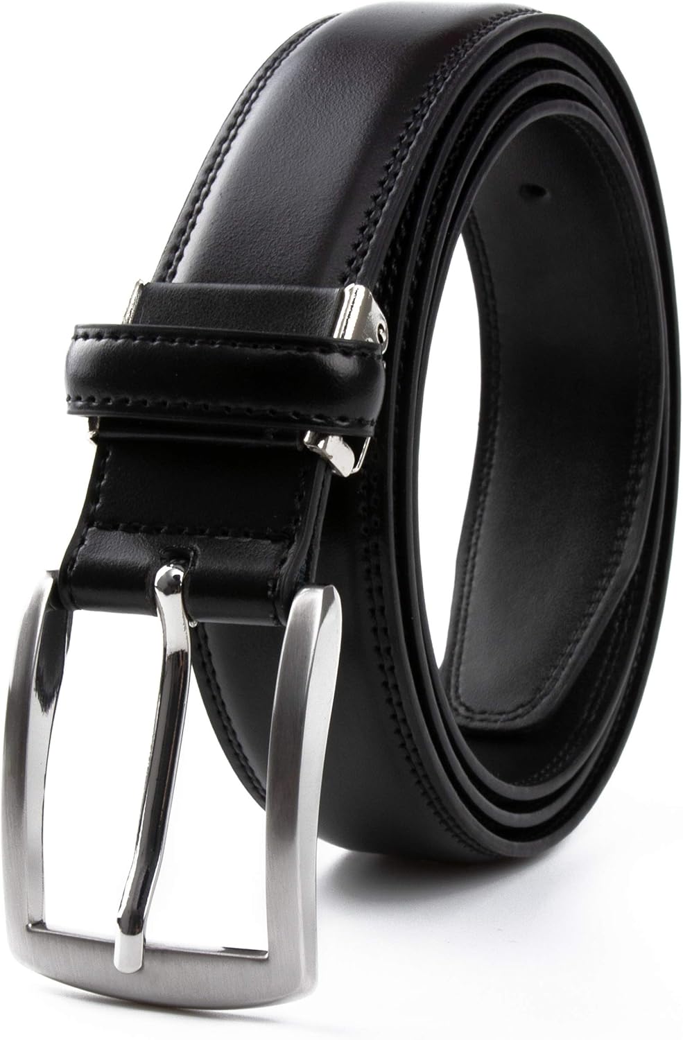 Contacts Men's Genuine Leather Pin Buckle Belt | Leather Belt for Men Classic Designs for Work & Business Casual