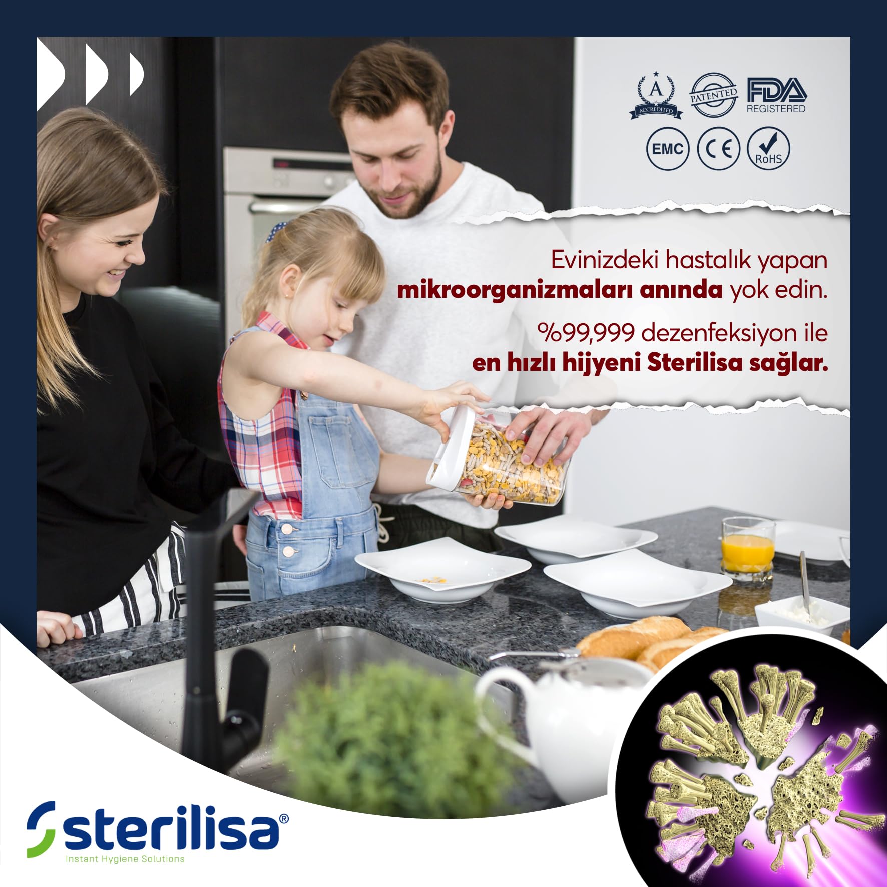 Dispositivo de limpieza por impacto Sterilisa Mini-Portátil