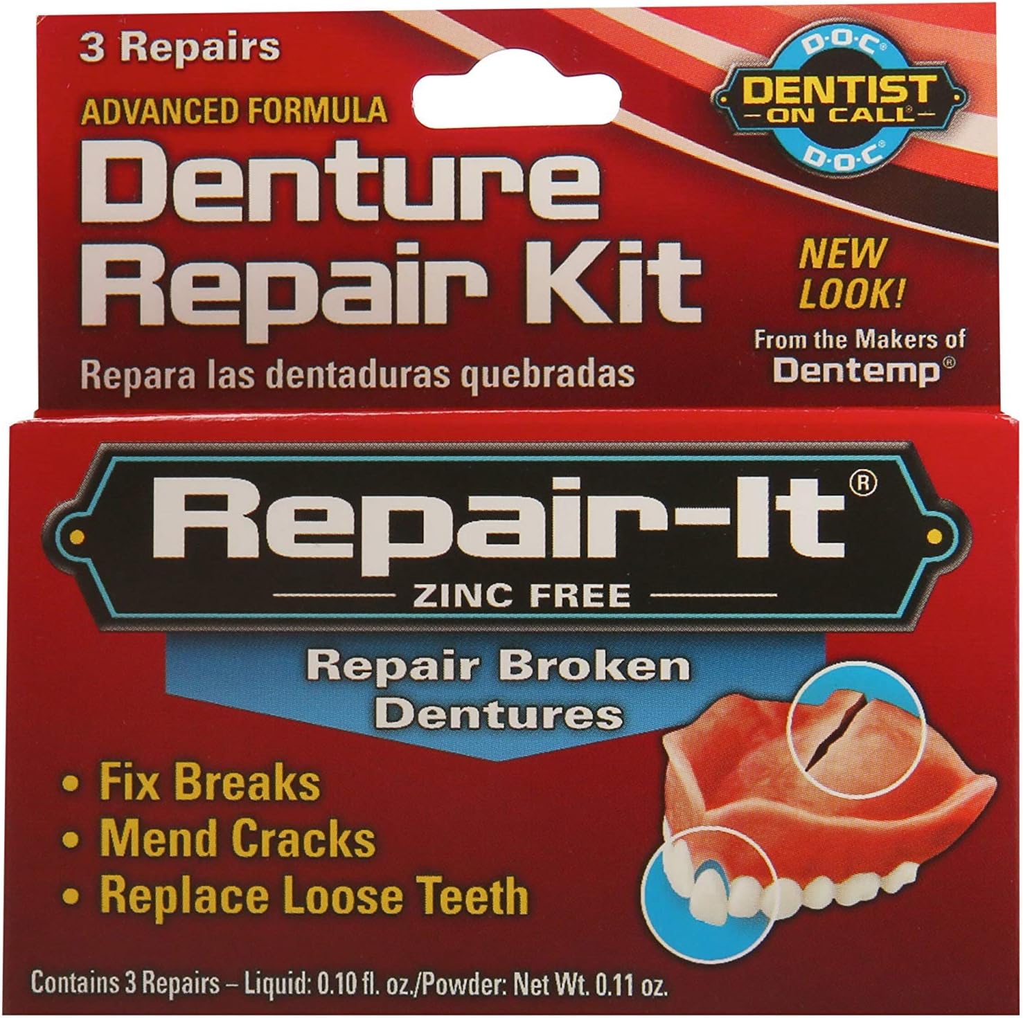 Repair-It Broken Denture Repair Kit, 3-Count by Majestic Drug
