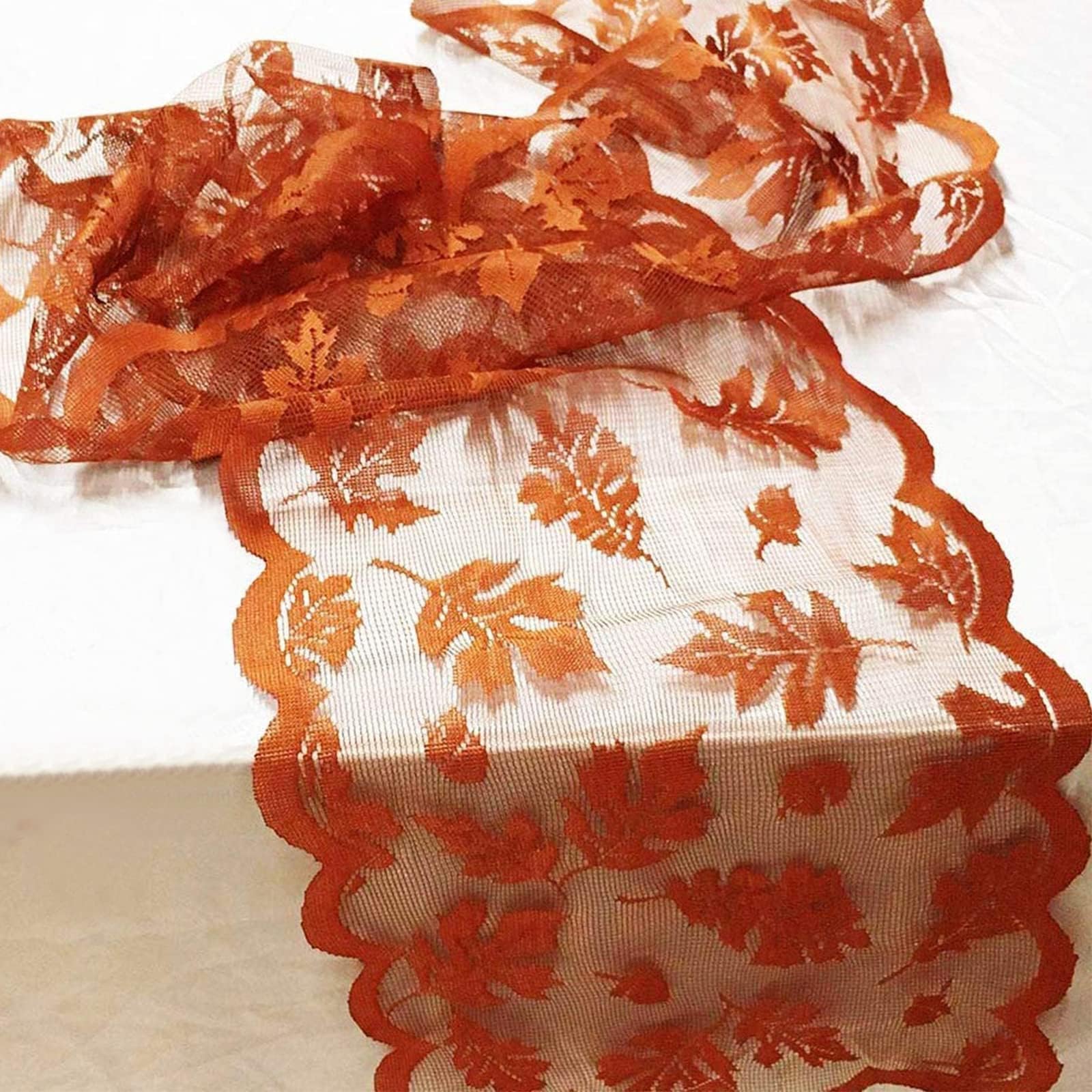 Isatdora Fall Table Runner Decorations,Maple Leaves Table Runner Thanksgiving Decoratios for Home,13 x 72 Inch Fall Harvest Lace Table Runner Fall Table Line Decorative Gifts for Thanksgiving Dinner