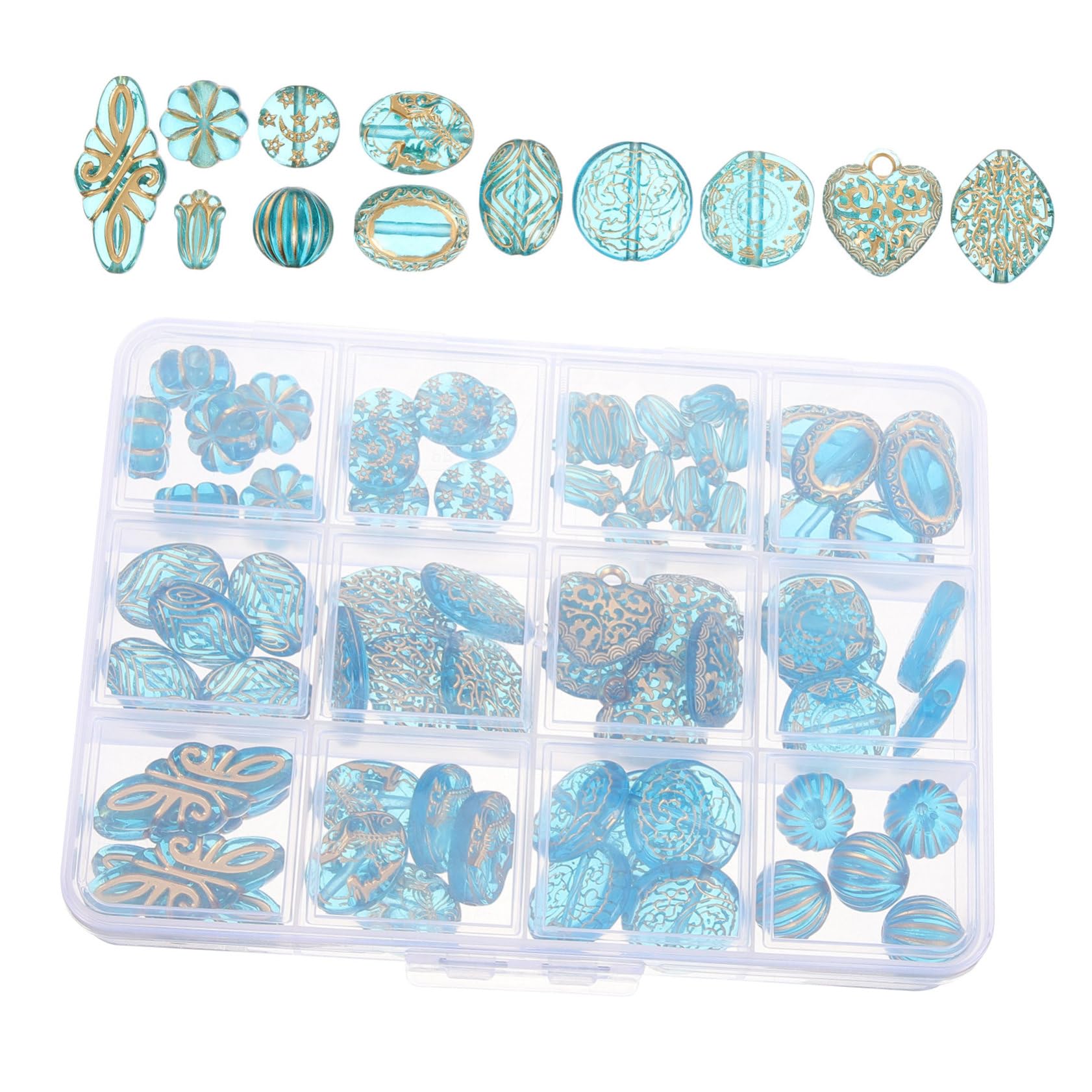 TEHAUX 5 Boîtes Bricolage Perles Bijou Pearl Necklace Artisanat de Fabrication de Perles Kits de brins pour Collier de Collier Acrylique Dark Green
