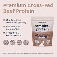 Vista 3 de NativePath Aislado completo de proteína de res en polvo, alimentado con pasto, criado en pasto, sin lácteos y lactosa, sin gluten, cero azúcar, MCT