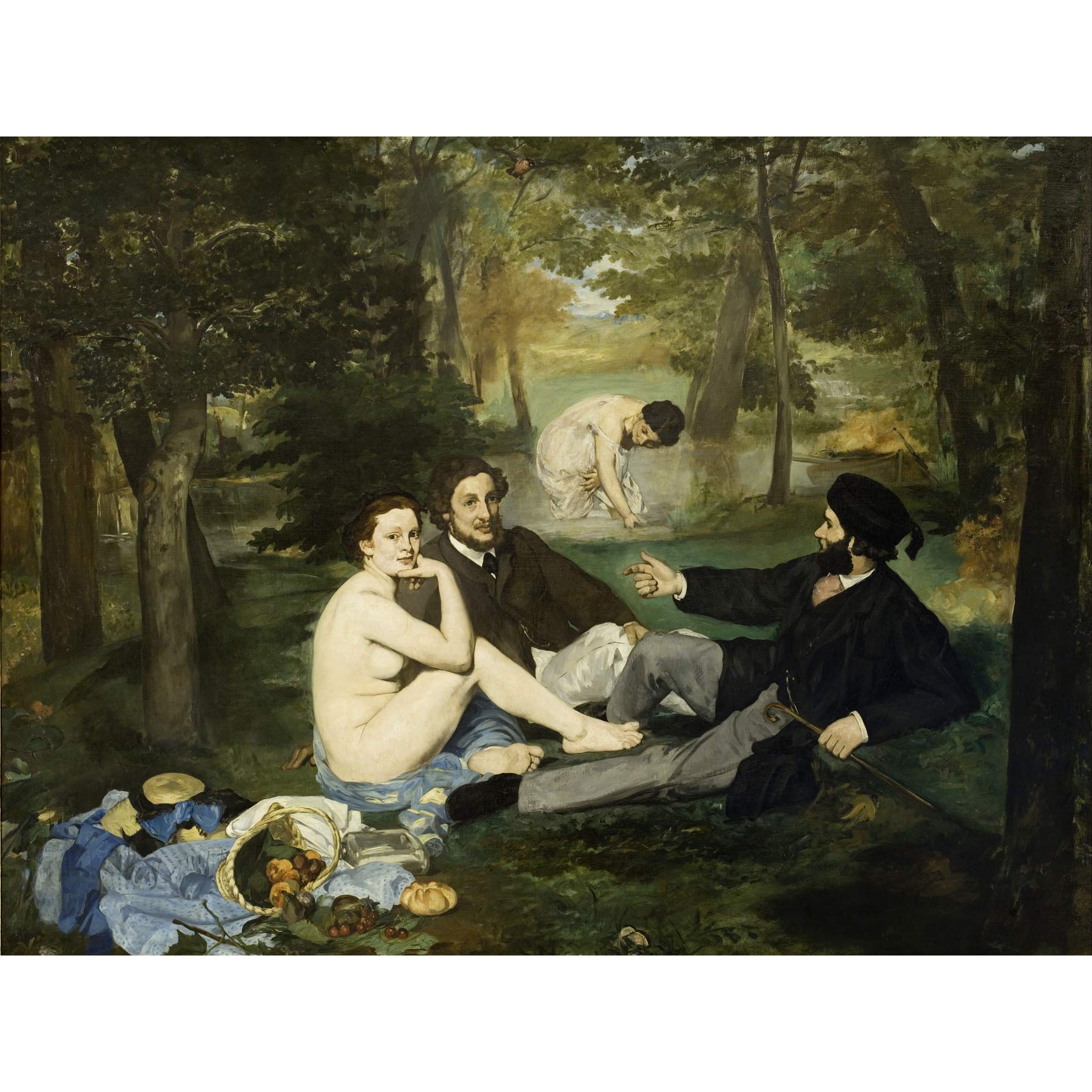 Edouard Manet Luncheon On The Grass Large Wall Art Print Canvas Premium Poster Mural