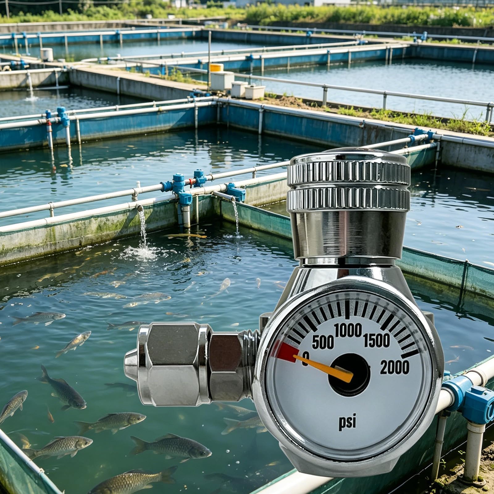 Adaptateur professionnel de régulateur de débit de gaz de contrôle de débit de CO2 avec échelle de pression pour aquatiques et cartouches extérieures, utilise un régulateur de flux de gaz