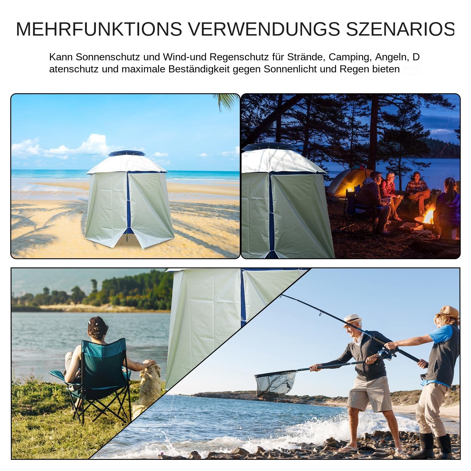 Ombrello Spiaggia Tenda – Riparazione Solare Copertura Ombra | Impermeabile Sostituzione Ombrello Baldacchino Protezione UV All'aperto Telo Ombra per Campeggio Pesca Picnic Piscina Prato Famiglia Re