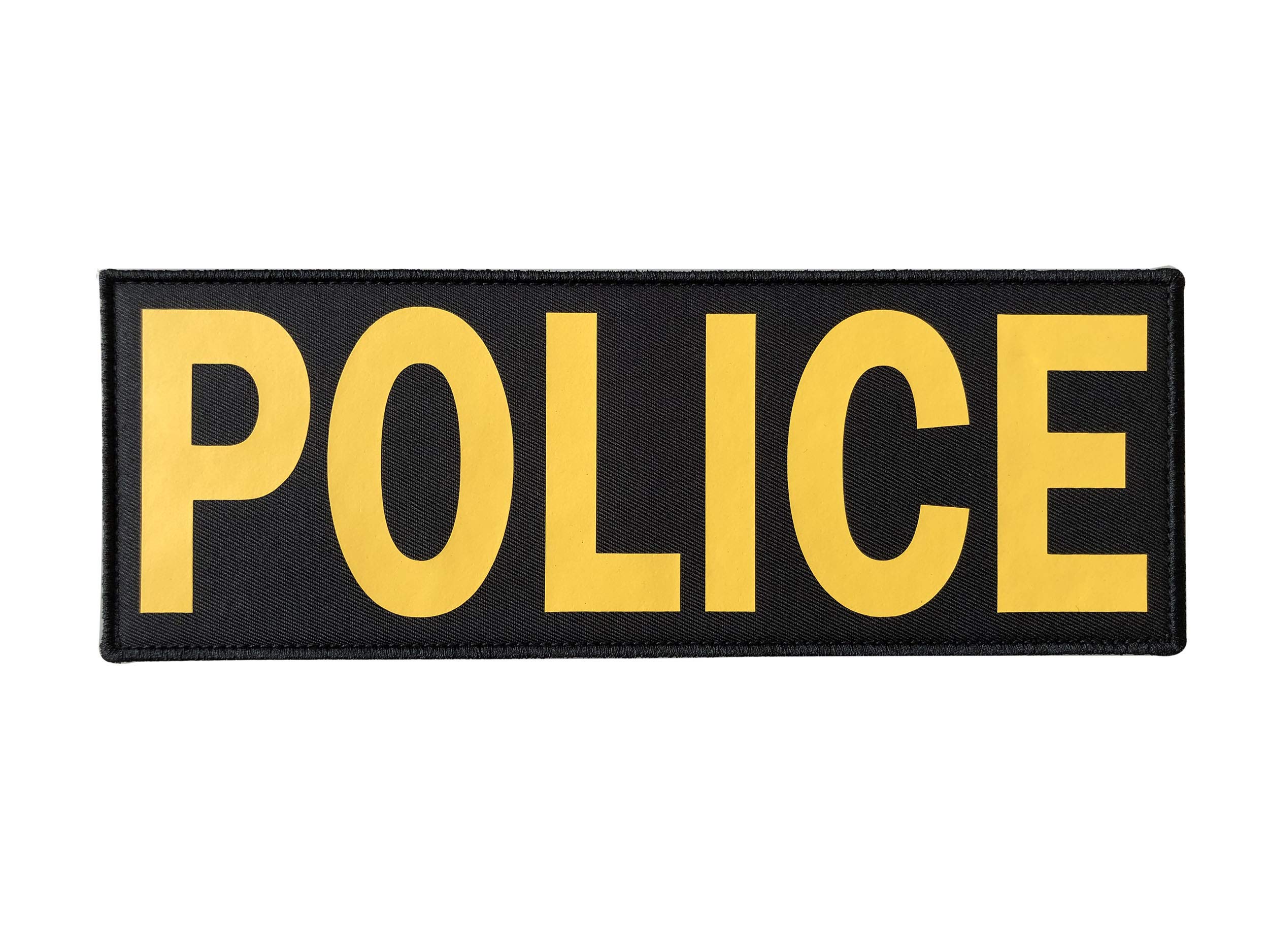 SUVIYA Large 11x4 Inch Golden Yellow Police Back Panel Patch with Hook and Loop (Golden Yellow, 11x4 inch)