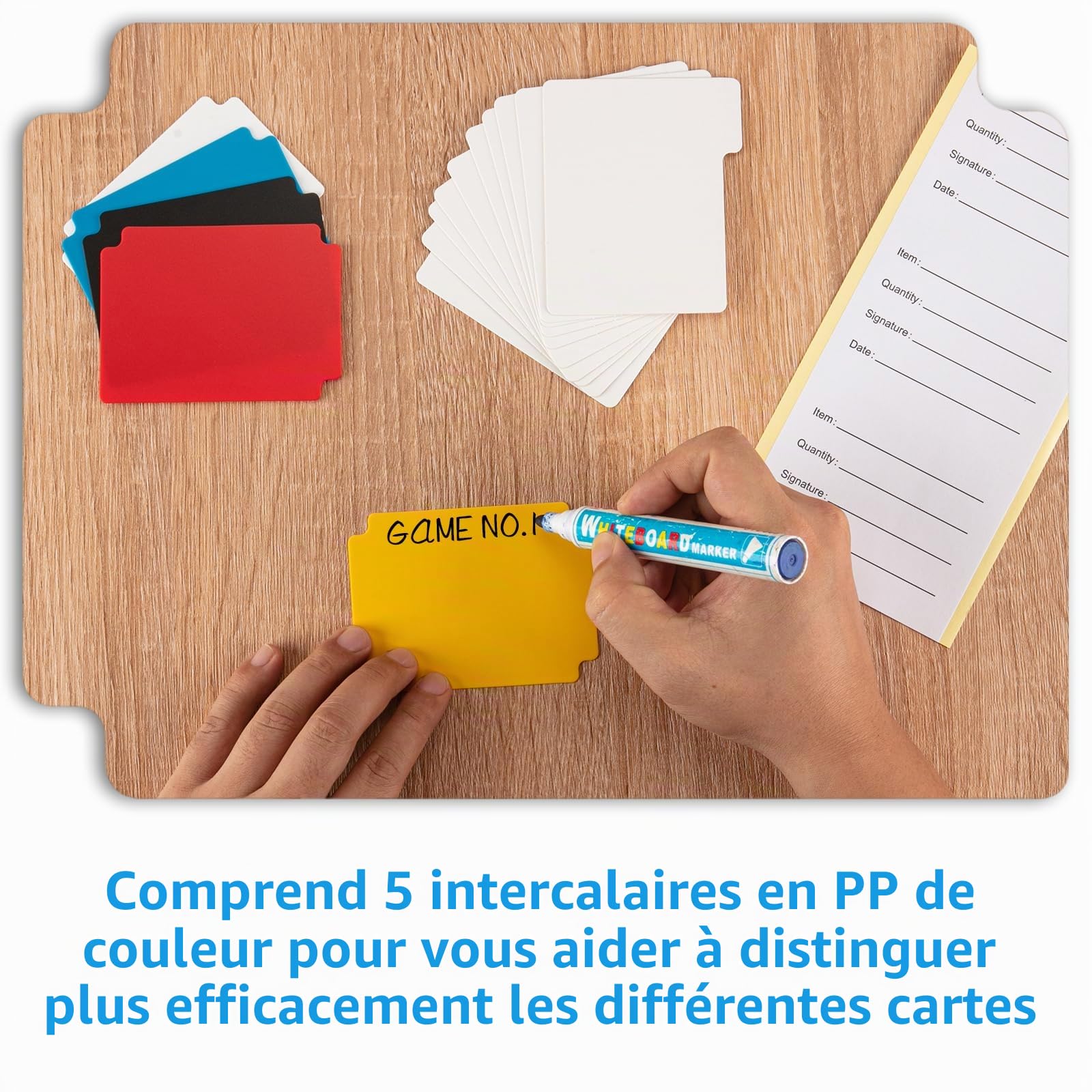 Boîte de rangement pour cartes à collectionner, lot de 8 avec 5 séparateurs colorés, 9 autocollants d'étiquettes, 30 séparateurs, boîte pour cartes de baseball, football, basketball et autres