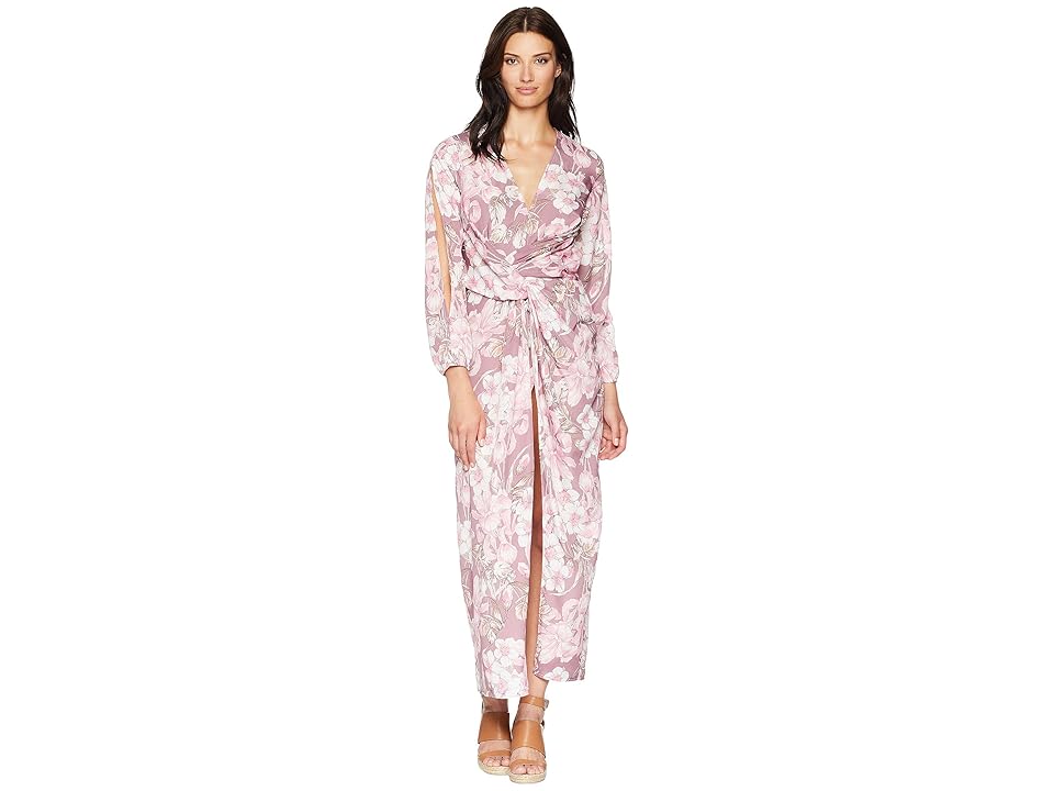 

ALEXIA ADMOR Floral Printed Draped Dress (Purple Multi) Women's Dress
