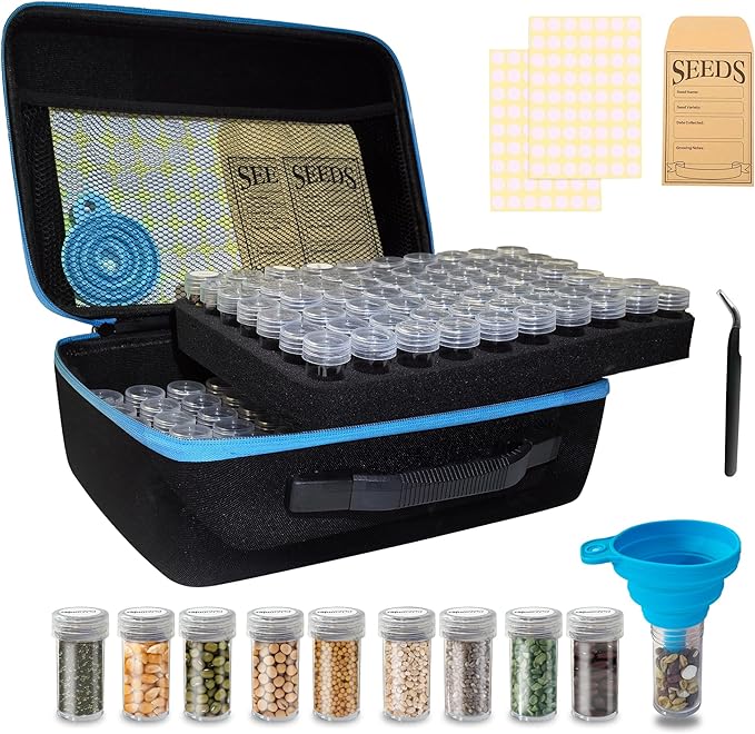 140 Slots Seed Storage Organizer Box with 20 Envelopes, Large