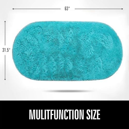 Miniatura 64 de LOCHAS Alfombra esponjosa para dormitorio, 2.6 x 5.3 pies, alfombra lanuda para dormitorio, mesita de noche, alfombra ovalada suave para sala