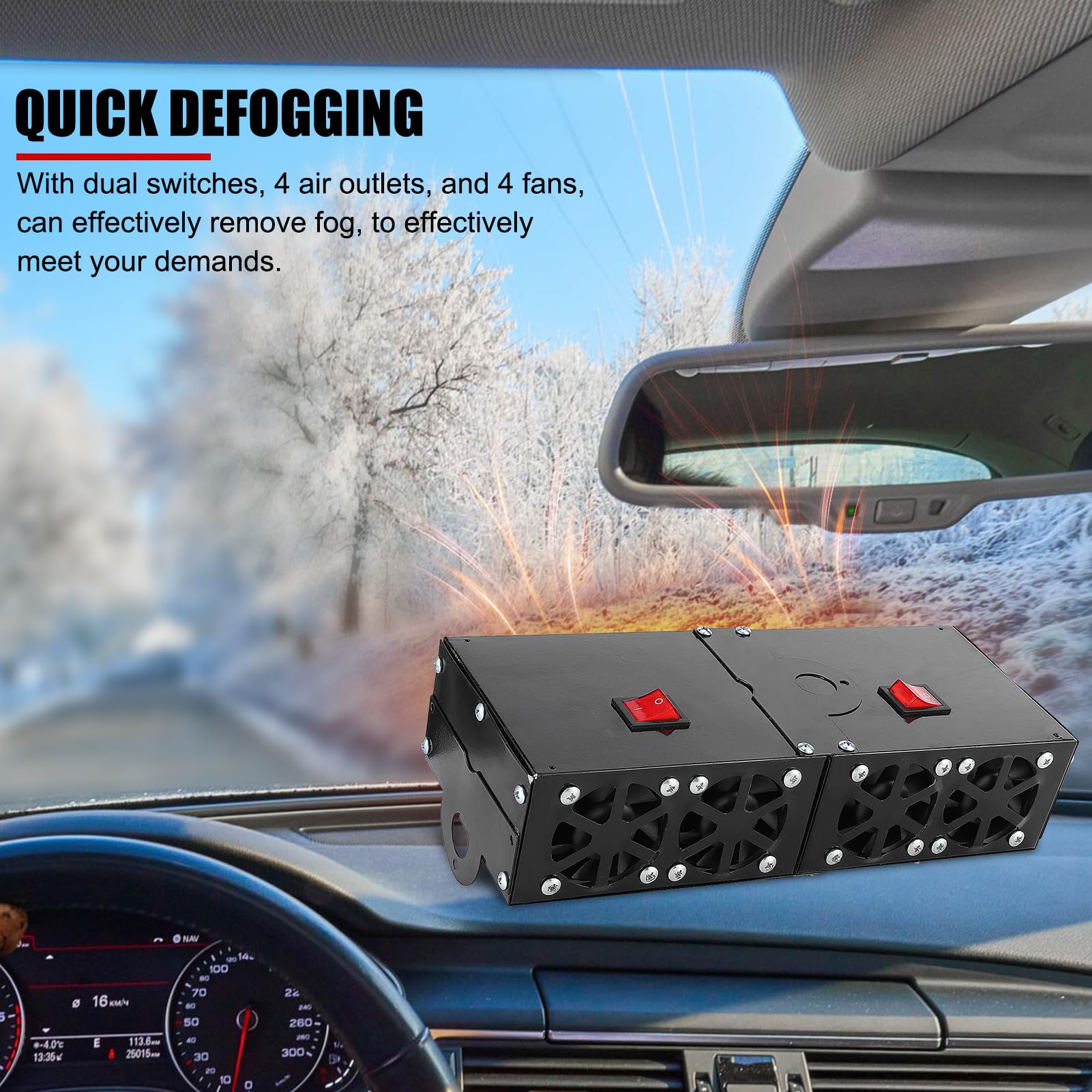 12V Autoheizung Defogger Auto 4 Loch Heizgebläse Defroster Defogger 800W