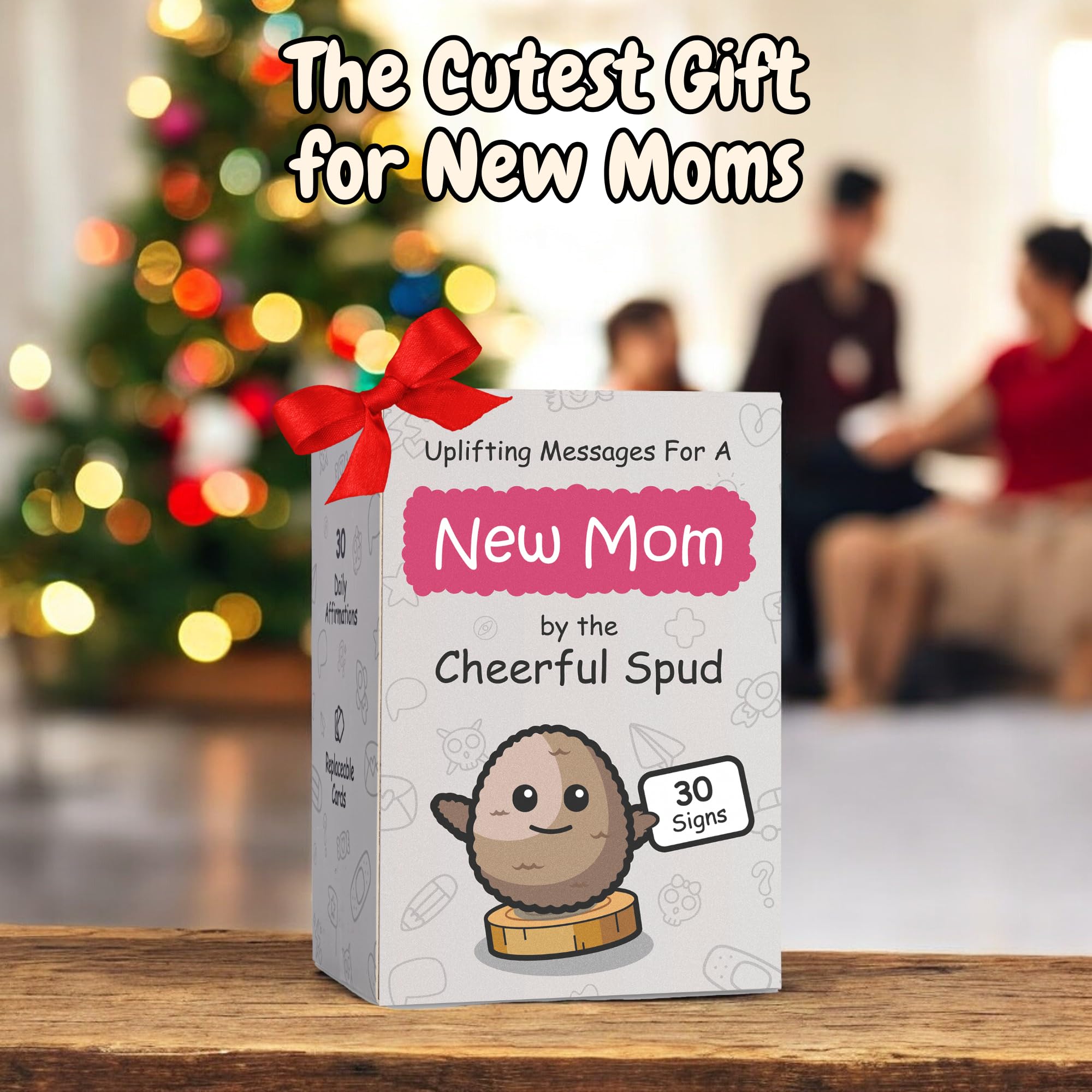 New Mom Gifts for Women - Tiny Potato with 30 Cute Signs | New Mommy Funny Gift for Baby Showers, Christmas, Stocking Stuffers, Birthday | Postpartum Care Package Idea for 1st Time Mother After Birth