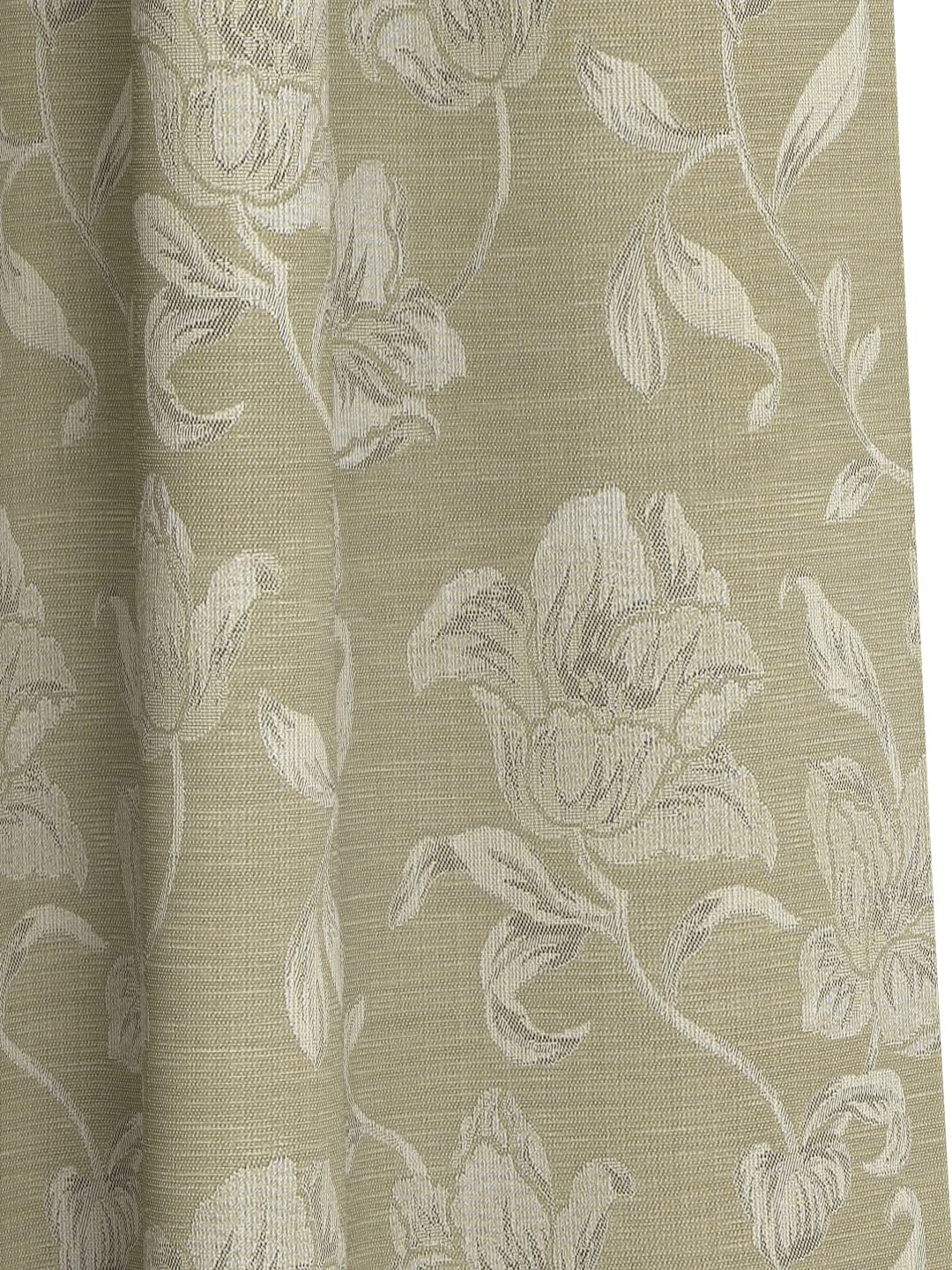 Ddecor Curtain Pack of 1, Polyster Jacquard Curtain, Window 5 FT, Lizella, Room Darkening |135 CM X 160 CM, Beige 1