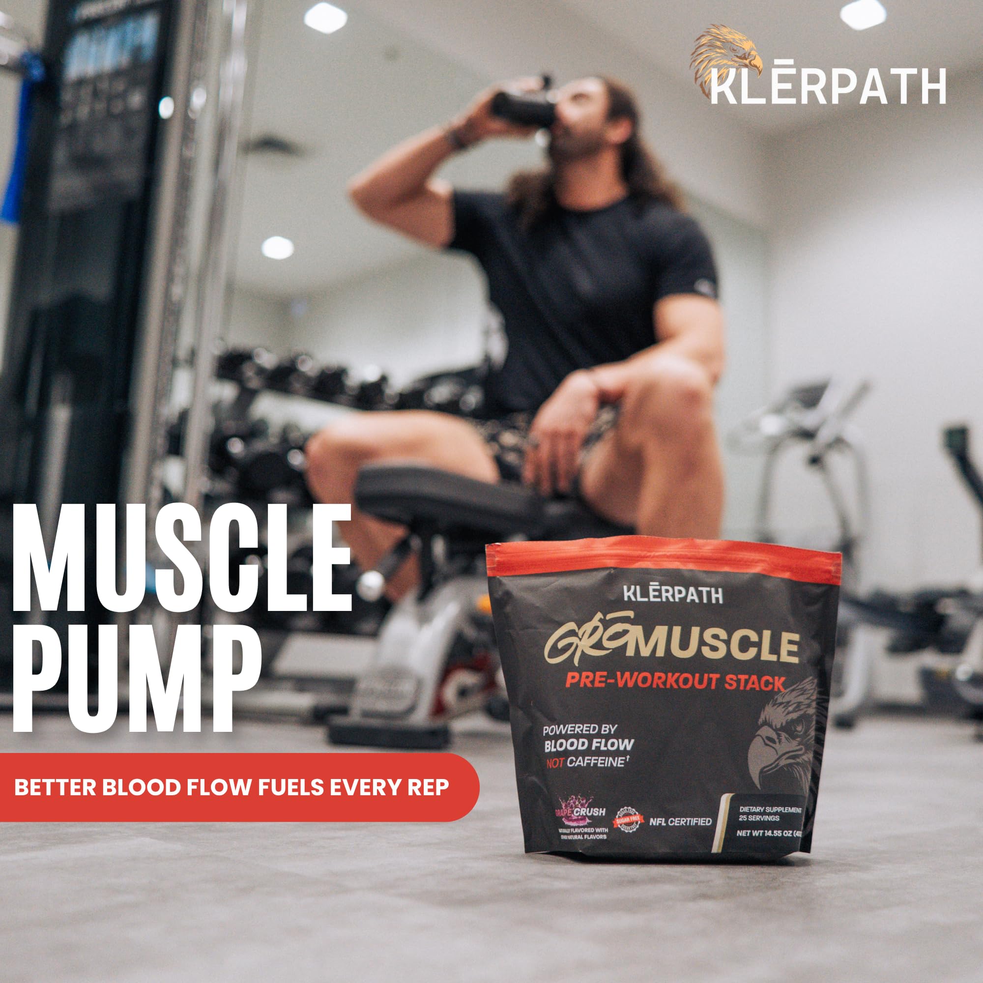 Pre Workout Supplement - GroMuscle Pre Workout Powder for Men & Women - Sugar Free with Creatine Monohydrate Powder, Agmatine Sulfate & NAD+ - Vegan, Non-GMO - Grape - 25 Stick Packs — Amazon image 7