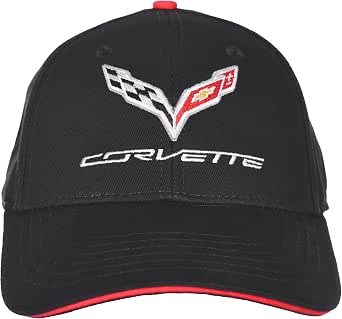 JH Design Group Men's Chevy Corvette C7 Logo Cap - Adjustable Snapback Hat (Red, White & Black) - View #5