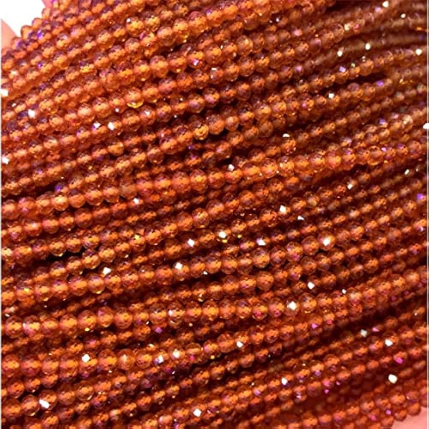 Grenat orange guarnaccino naturel facetté main LKBEADS perles luxe 2mm
