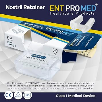Nostril Retainer, Silicone Tubes for Post Nasal Surgery, After Rhinoplasty. Size 6.