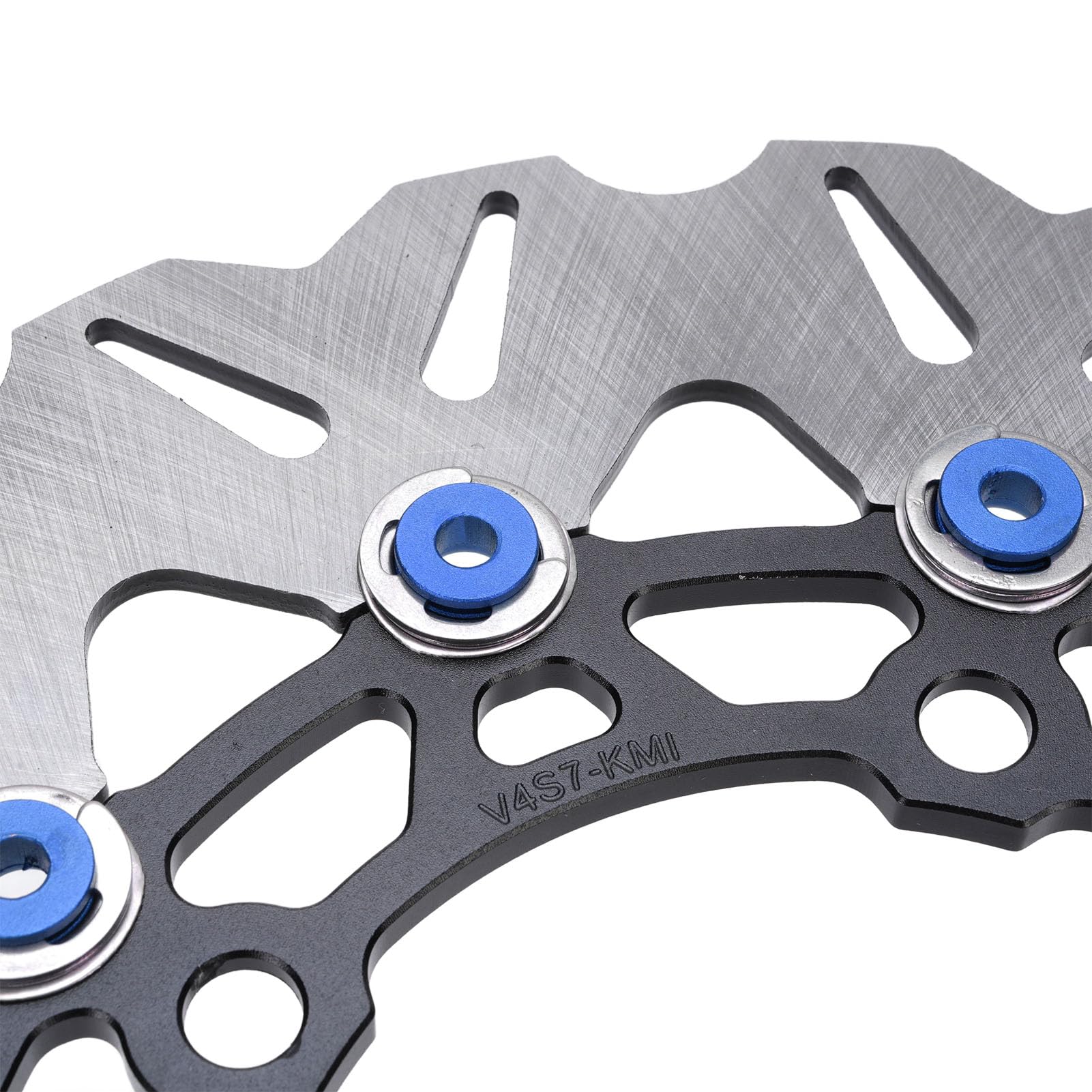Rotore Disco Freno Ruota Anteriore Moto, Rotore Freno Anteriore Flottante in Acciaio Inossidabile da 267 Mm con in Alluminio CNC, Dissipazione del Calore Ondulato, Design Scanalato per Dal