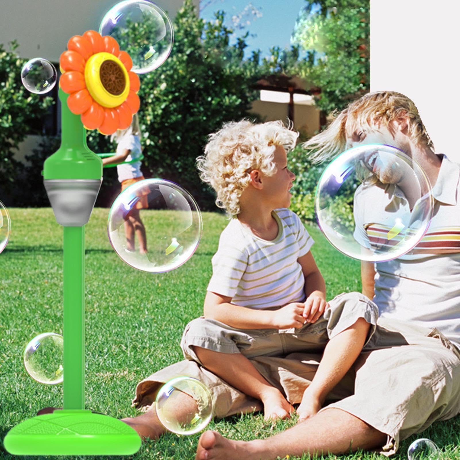 Sonnenblume Seifenblasenmaschine - Seifenblasenmaschine Für Kinder | Wiederaufladbarer Tanzender Sonnenblumen-Blase Maker | Seifenbläser Für Garten | Sonnenblumenförmige Unterhaltung Lieferungen Va
