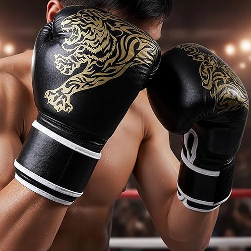 Miniatura 6 de Guantes de entrenamiento de boxeo 1 par de guantes de boxeo unisex para adultos, guantes de boxeo, guantes de boxeo transpirables para entrenamiento