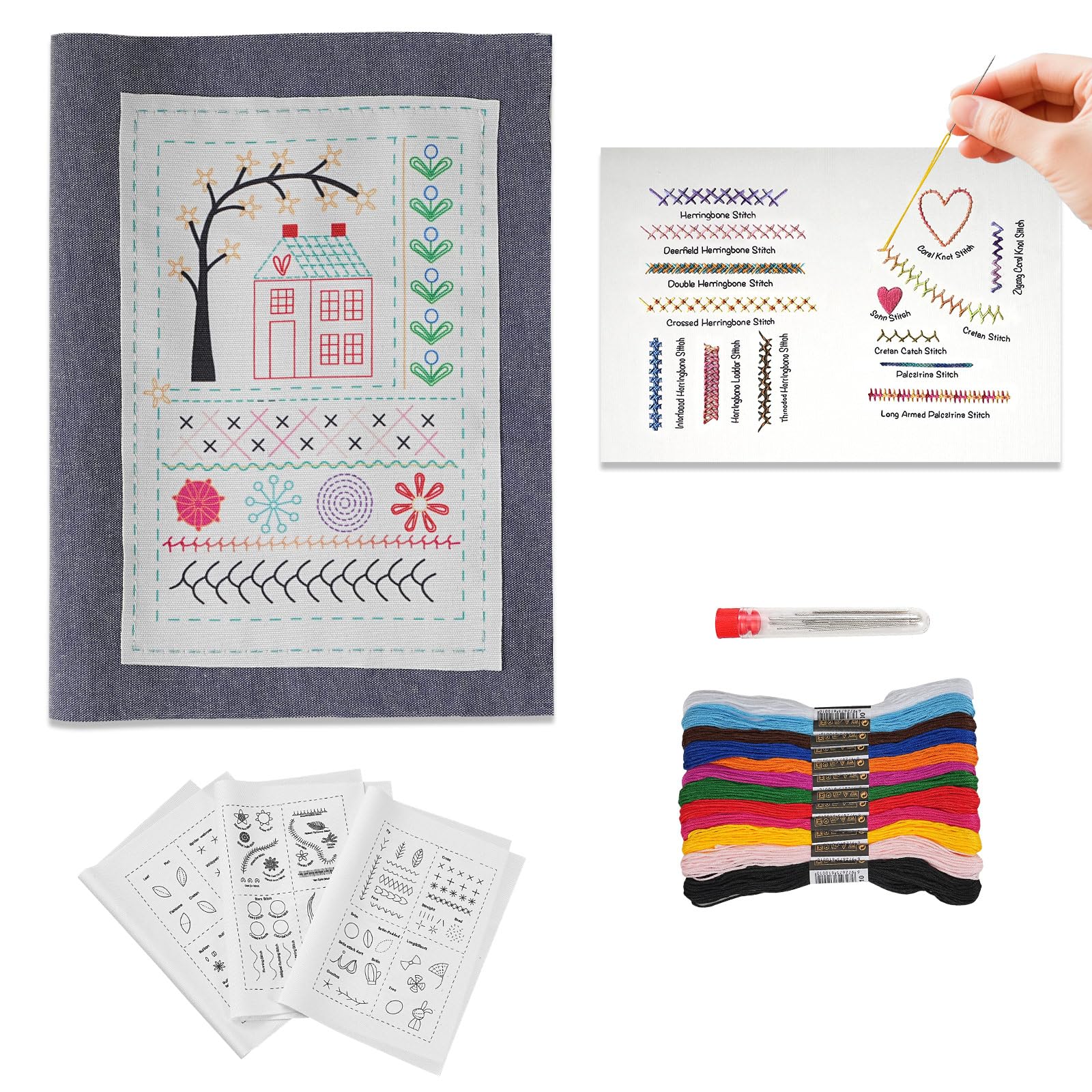EliphonTowne Sewing Book - DIY Embroidery Stitches Book, Embroidery Kit, Sewing and Stitching Guide, Embroidery Stitches Tutorial, Books on Sewing Techniques