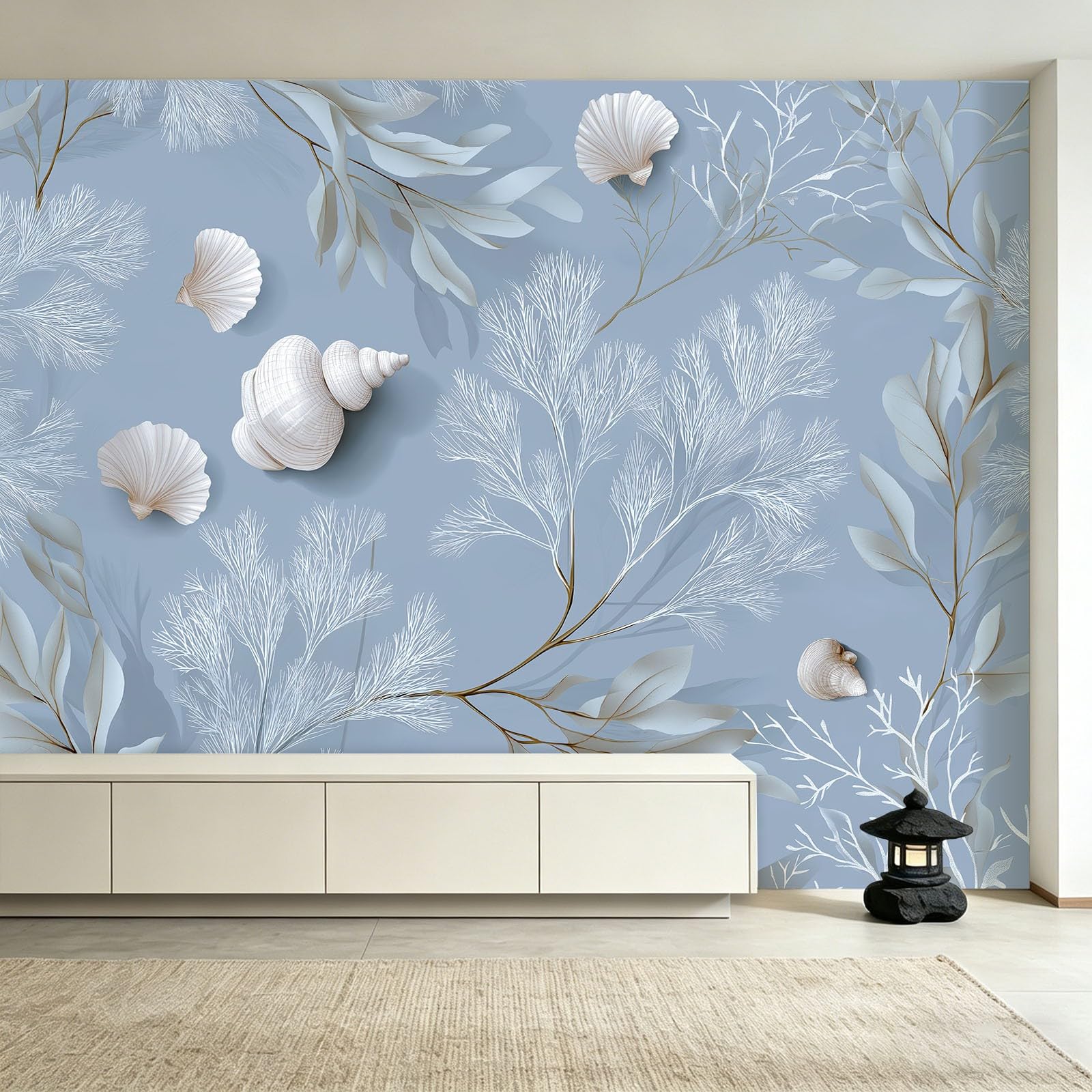 Papel pintado panorámico 350 x 256 cm para sala de estar, dormitorio, baño y cocina, decoración de pared, cartel botánico, acuarela