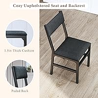 Vista 7 de Juego de mesa de comedor de 7 piezas para 4-6, sillas extensibles para mesa de cocina, juego de 6 con 6 sillas, mesa de comedor rectangular con Negro