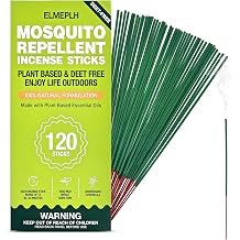 Mosquito Repellent Incense Sticks 120 Count - Outdoor & Indoor, Long Lasting Citronella Scent, Effective for Patio, Garden, Camping