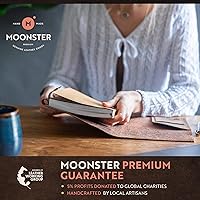 Vista 6 de moonster Refillable Leather Journal Embossed Heart Shape Cover Design Journals with Pen – Milled A5 Leather Journal Lined Paper - Journals for Women